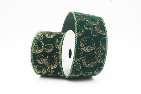 Green Glitter Ornament Orb Wired Ribbon_KW0459GC-3-127